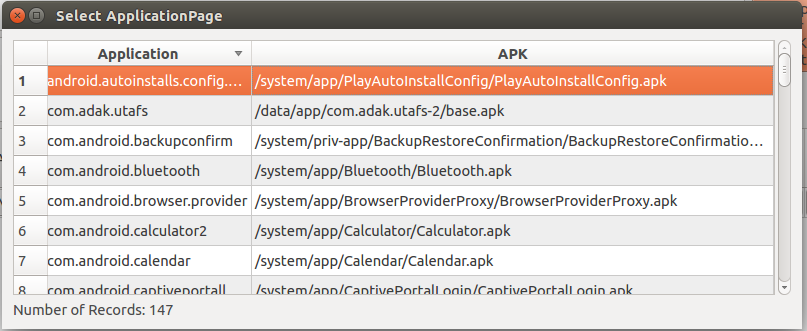 uTAFS Monkey Test - Select Application