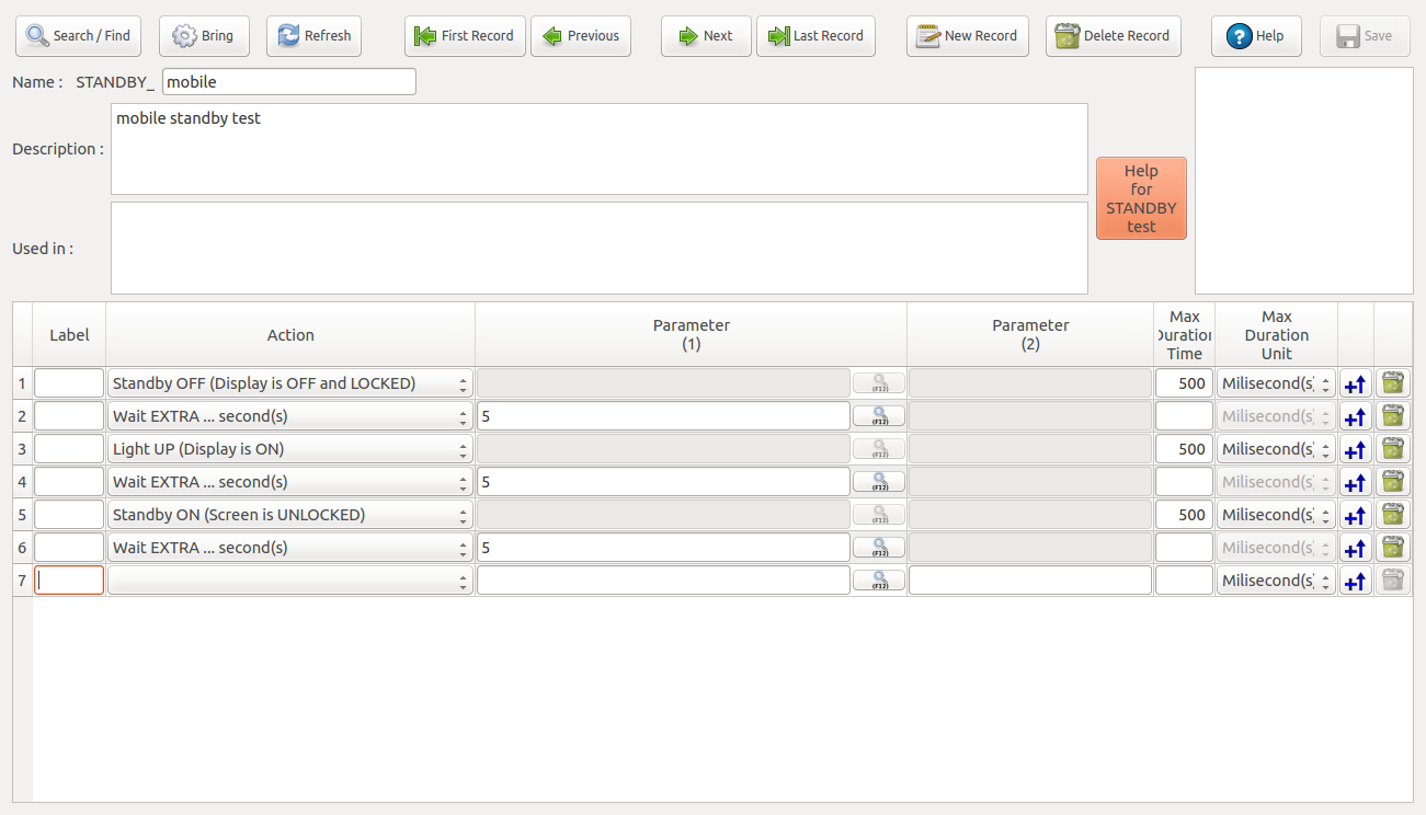 uTAFS Standby Test - Screen Shot